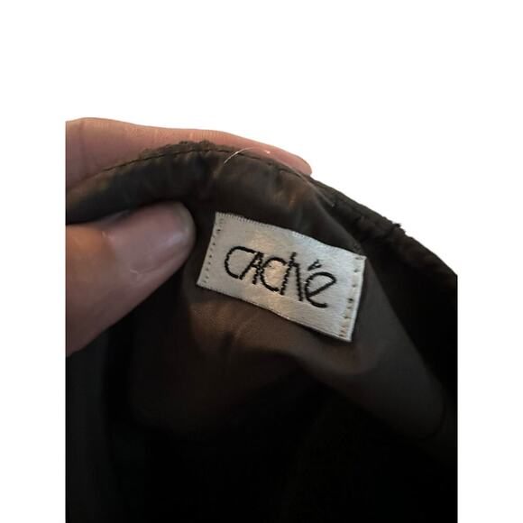 Cache Women's Green Cotton Blend Fringe Detail Midi Skirt Size 8 - Picture 3 of 9